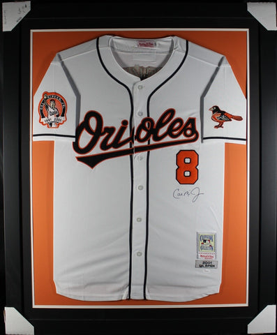 Cal Ripken Jr Autographed Mitchell & Ness Framed Blue Jersey JSA 40124