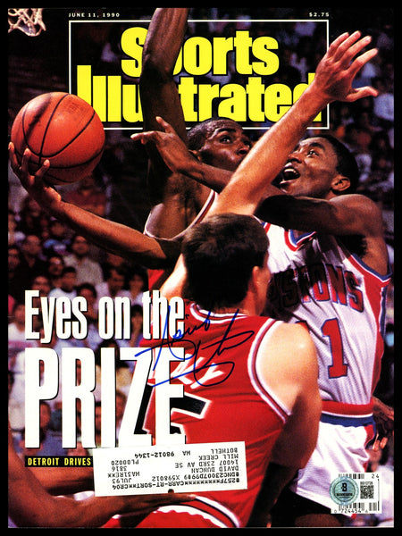Isiah Thomas Autographed Sports Illustrated Detroit Pistons Beckett QR #BS12728