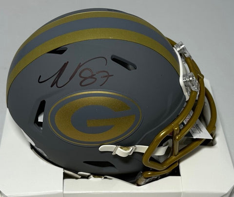 Packers Receiver ROMEO DOUBS Signed Riddell SLATE Speed Mini Helmet AUTO - JSA