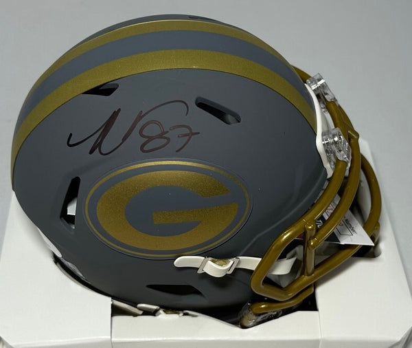 Packers Receiver ROMEO DOUBS Signed Riddell SLATE Speed Mini Helmet AUTO - JSA