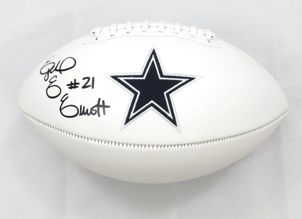 Ezekiel Elliott Autographed Dallas Cowboys Logo Football Beckett Witness