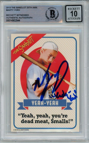 Marty York Signed The Sandlot 20 Anniv. Insert Beckett Auto 10 40660