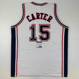 Autographed/Signed Vince Carter New Jersey White Basketball Jersey PSA/DNA COA