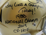 Raghib Rocket Ismail Notre Dame Auto/Inscribed Full Size Helmet JSA 211129