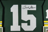Bart Starr Autographed/Signed Pro Style Framed Green Jersey JSA 40125