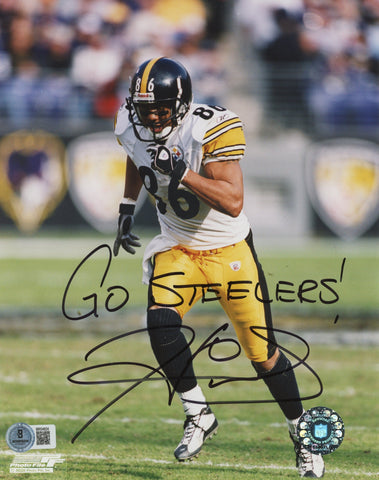 Steelers Hines Ward "Go Steelers!" Authentic Signed 8x10 Photo BAS #BR54824