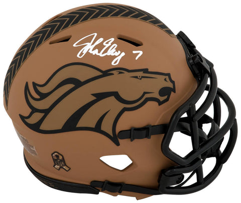 John Elway Signed Denver Broncos SALUTE 2023 Riddell Speed Mini Helmet -(SS COA)