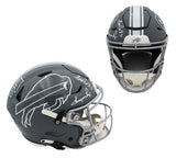 J Kelly, A Reed, T Thomas Signed Buffalo Bills Flex Auth Slate Cust Decal Helmet