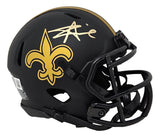 Alvin Kamara Signed New Orleans Saints Eclipse Mini Speed Helmet BAS ITP