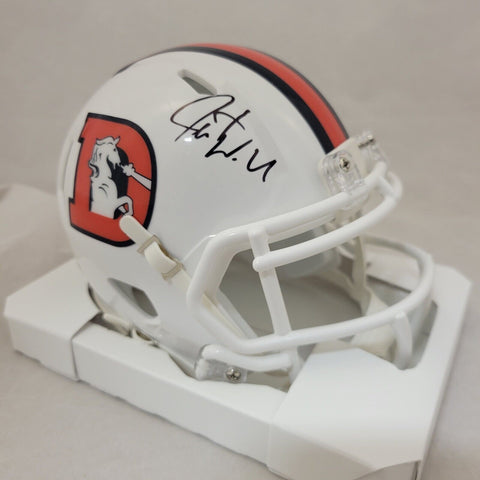 JAVONTE WILLIAMS SIGNED DENVER BRONCOS SNOWCAP SPEED MINI HELMET BECKETT QR