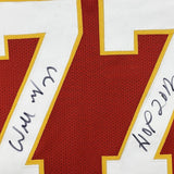 Autographed/Signed Willie Roaf HOF 2012 Kansas City Red Jersey BAS COA