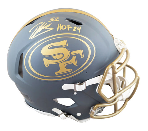 49ers Patrick Willis "HOF 24" Signed Slate Full Size Speed Proline Helmet BAS W
