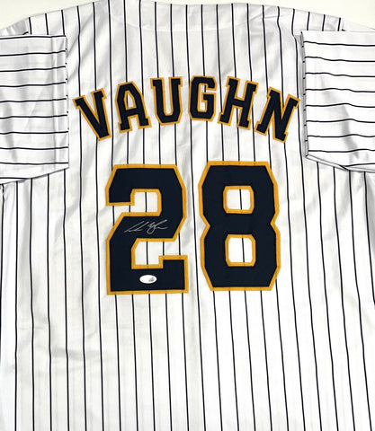 ANDREW VAUGHN Brewers Infielder Signed Custom Replica Pinstripe Jersey AUTO JSA
