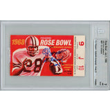 OJ Simpson Autographed USC Trojans 1968 Rose Bowl Ticket Stub Insc Beckett 48153