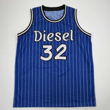 Autographed/Signed SHAQUILLE SHAQ O'NEAL Orlando Blue Pinstripe Jersey COA