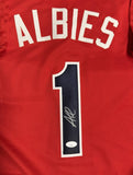 OZZIE ALBIES Signed Custom Replica Atlanta Braves MLB Red Jersey AUTO - JSA