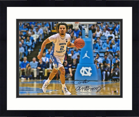 Framed Cole Anthony UNC Tar Heels Signed 16" x 20" Dribbling Photo