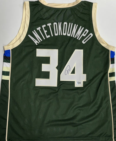 Bucks Champ GIANNIS ANTETOKOUNMPO Signed Milw Custom Replica Green Jersey AUTO