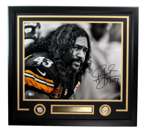 Troy Polamalu HOF Signed/Autographed 16x20 Photo Steelers Framed Beckett 196427