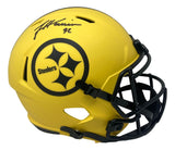 James Harrison Signed Pittsburgh Steelers FS Rave Speed Replica Helmet BAS ITP