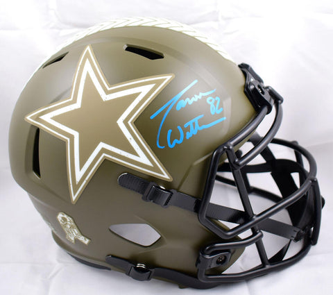 Jason Witten Signed Cowboys F/S Salute to Service Speed Helmet- Beckett W Holo