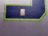 Seahawks Russell Wilson Autographed Framed Gray Nike Twill Jersey RW Holo #04377