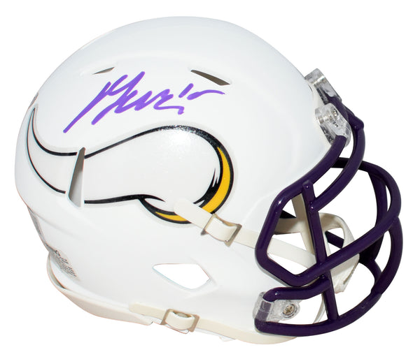 DALLAS TURNER SIGNED MINNESOTA VIKINGS FLAT WHITE SPEED MINI HELMET BECKETT