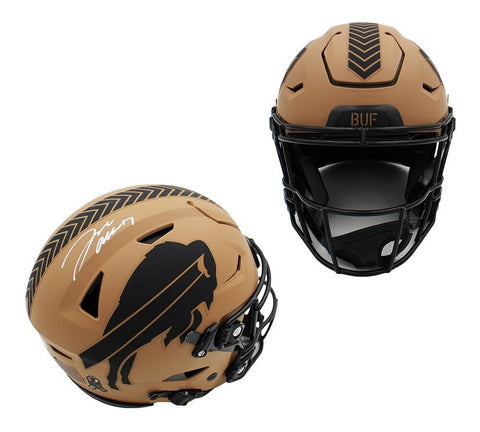 Josh Allen Signed Buffalo Bills Speed Flex Authentic Salute to Service 2 Helmet