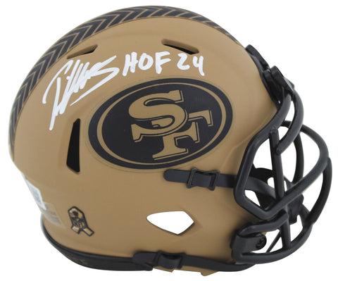 49ers Patrick Willis HOF 24 Signed Salute To Service II Speed Mini Helmet BAS W
