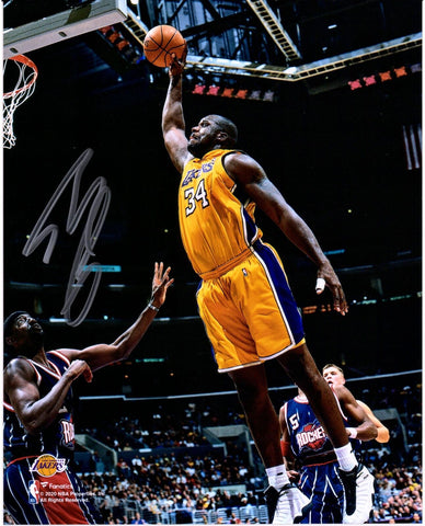 Shaquille O'Neal Los Angeles Lakers Signed 8 x 10 Dunk vs. Houston Rockets Photo