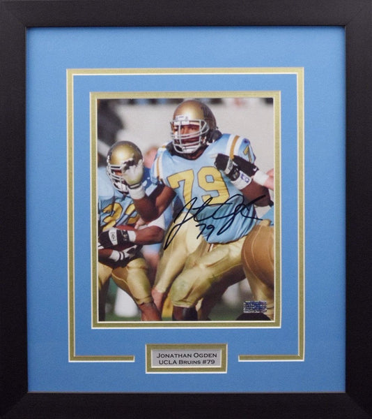 JONATHAN OGDEN AUTOGRAPHED UCLA BRUINS 8x10 FRAMED PHOTO COA