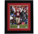 Joe Montana Signed San Francisco 49ers Framed 16x20 NFL Photo - Celebrating