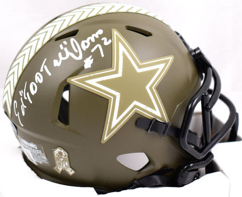 Ed "Too Tall" Jones Signed Cowboys Salute to Service Speed Mini Helmet-Beckett W