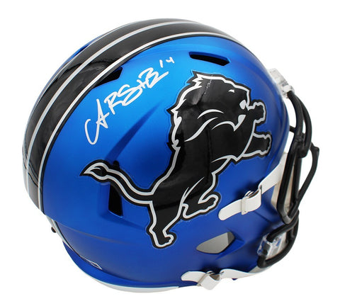 Amon-Ra St. Brown Signed Lions Speed Full Size Alternate 2024 Dark Blue Helmet