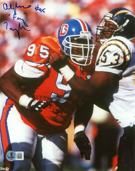 Alphonso Taylor Autographed/Signed Denver Broncos 8x10 Photo Beckett 57629