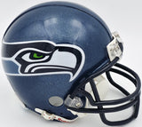 Steve Hutchinson Autographed Seahawks Blue Mini Helmet Beckett QR #BS30343