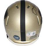 Mike Alstott Signed Purdue Boilermakers Gold Mini Helmet Beckett 42044