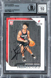 Blazers Anfernee Simons Signed 2018 Hoops #277 Rookie Card Auto 10! BAS Slabbed