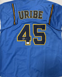 ABNER URIBE Signed Custom Replica Brewers Alternate Jersey AUTO - BAS