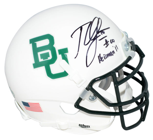 ROBERT GRIFFIN III RG3 SIGNED BAYLOR BEARS WHITE MINI HELMET BECKETT W/ HEISMAN