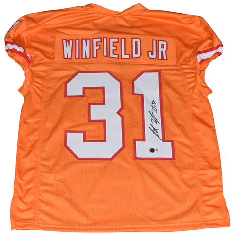ANTOINE WINFIELD JR SIGNED TAMPA BAY BUCCANEERS ORANGE GAME CUT JERSEY BECKETT