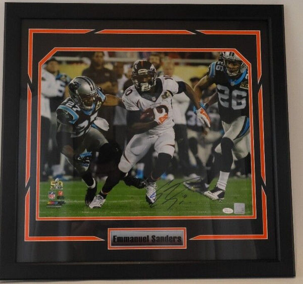 Emmanuel Sanders Autographed Broncos 16x20 Framed Photo JSA and NFL COAs