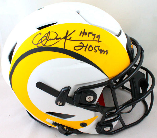 Eric Dickerson Signed Rams F/S Lunar SpeedFlex Helmet w/ 2 Insc-Beckett W Holo