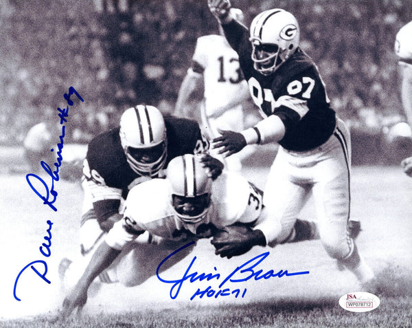 Jim Brown & Dave Robinson Autographed/Signed 8x10 Photo JSA 48339