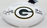 Packers CLAY MATTHEWS Signed Wilson White Panel Football AUTO w/ SB Champs - JSA