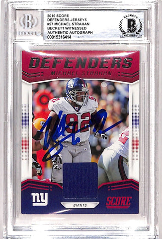 Michael Strahan Autographed 2019 Score #D-27 Card Beckett 38983