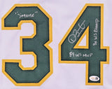Dave Stewart Signed Oakland Athletics Jersey 3xInscribed (JSA) A's Ace Pitcher