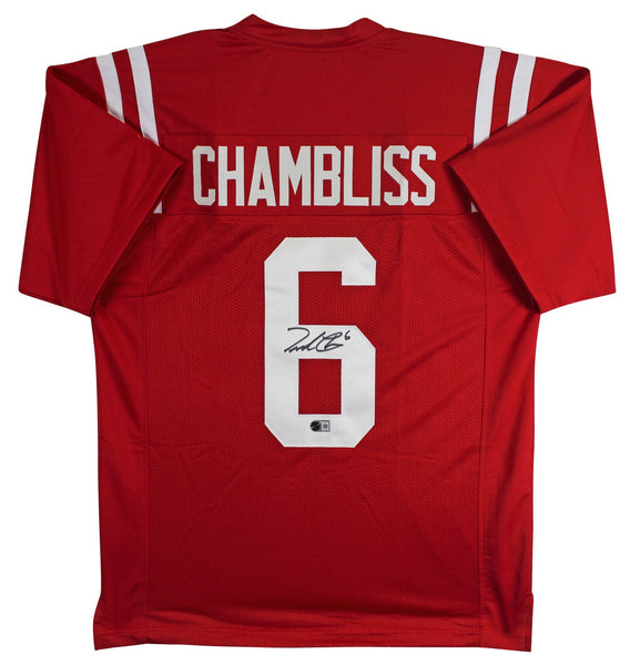 Ole Miss Trinidad Chambliss Authentic Signed Red Pro Style Jersey BAS