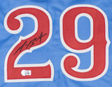 Michael Busch Signed Chicago Cubs Powder Blue Jersey (Beckett) 1st Baseman