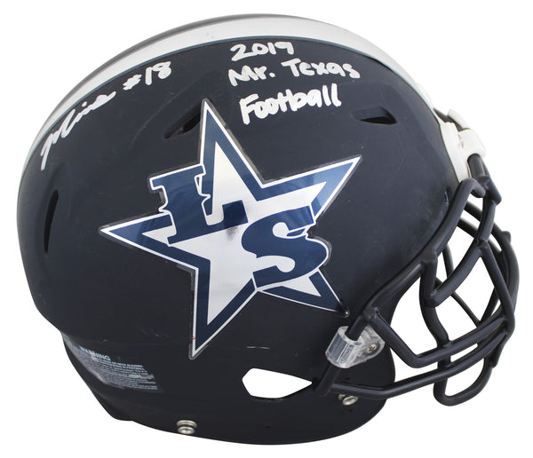 Marvin Mims "2019 Mr. Texas Football" Signed LSHS F/S Rep Helmet JSA #WA268772